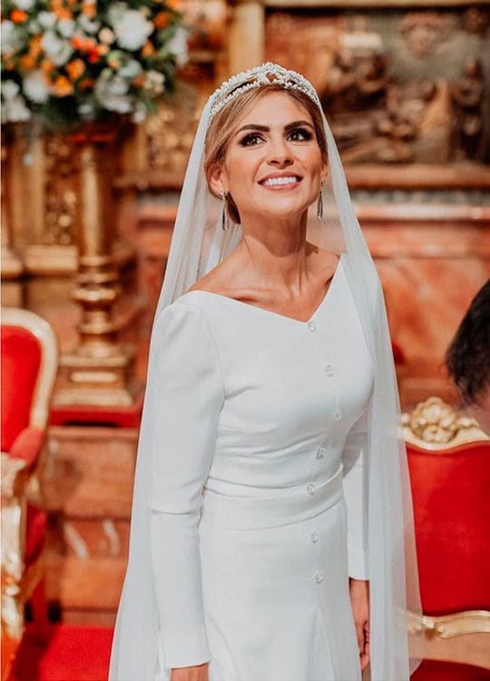 mantilla novia rosa clara