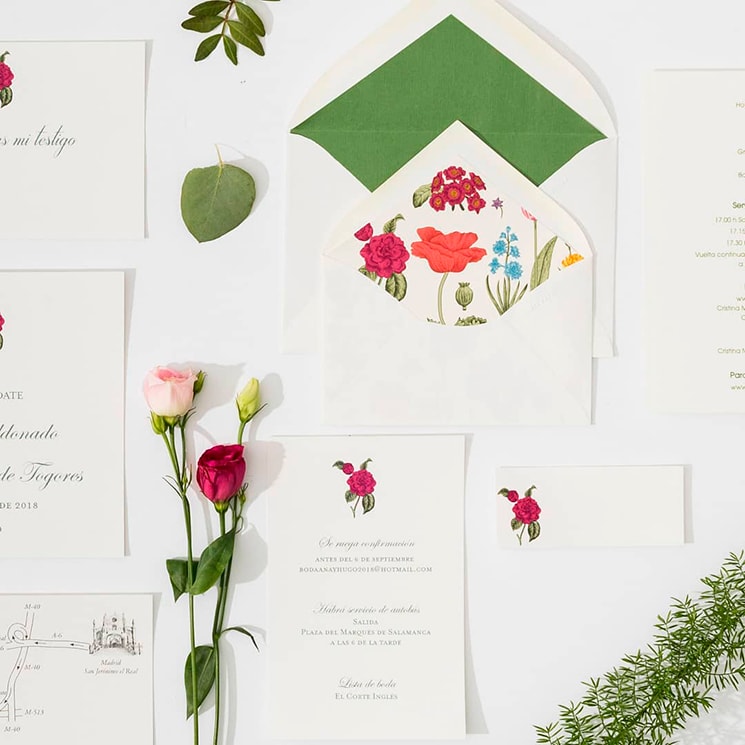 Si te gustan las flores silvestres ficha estas invitaciones de boda