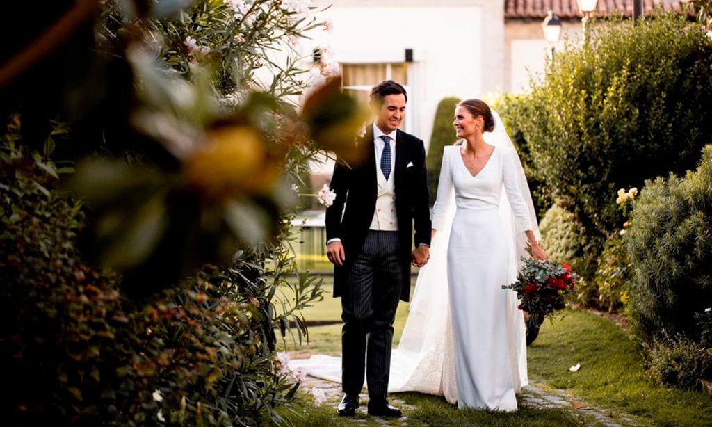 La boda de María con un vestido de Navascués