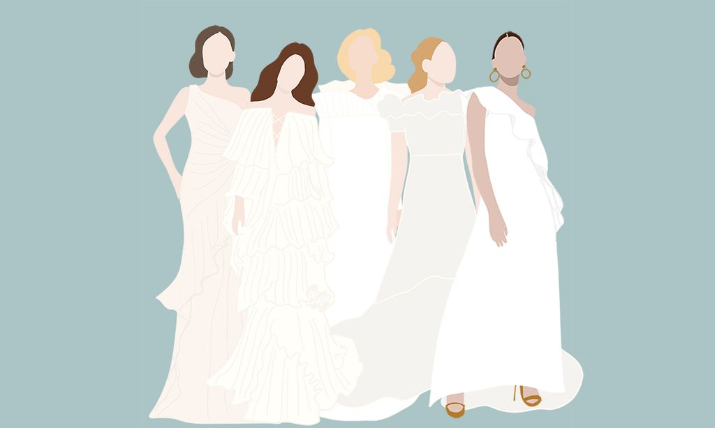 Si buscas un vestido de novia con volantes, tienes que ver estas ideas