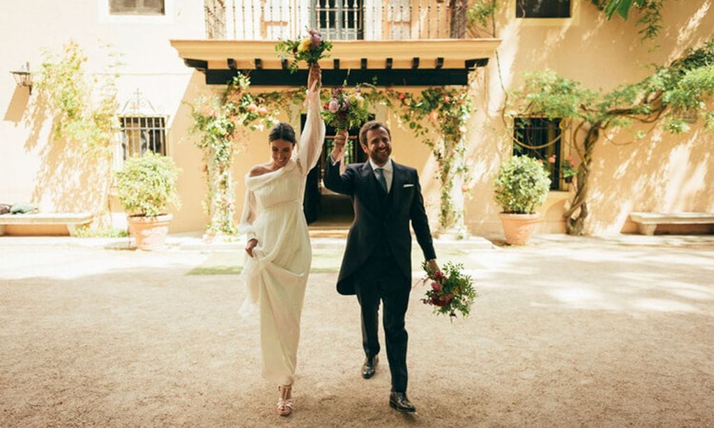 Irene, la novia sevillana del vestido plisado que se casó en Madrid