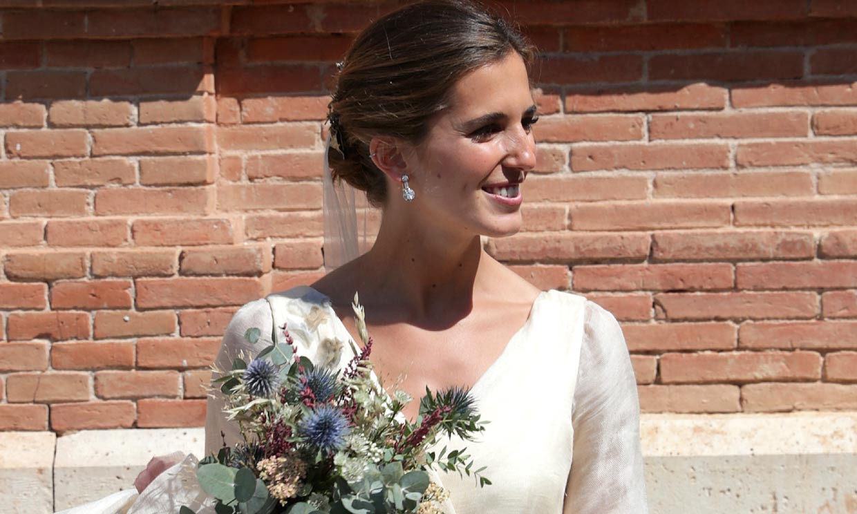 María Corsini con vestido de novia