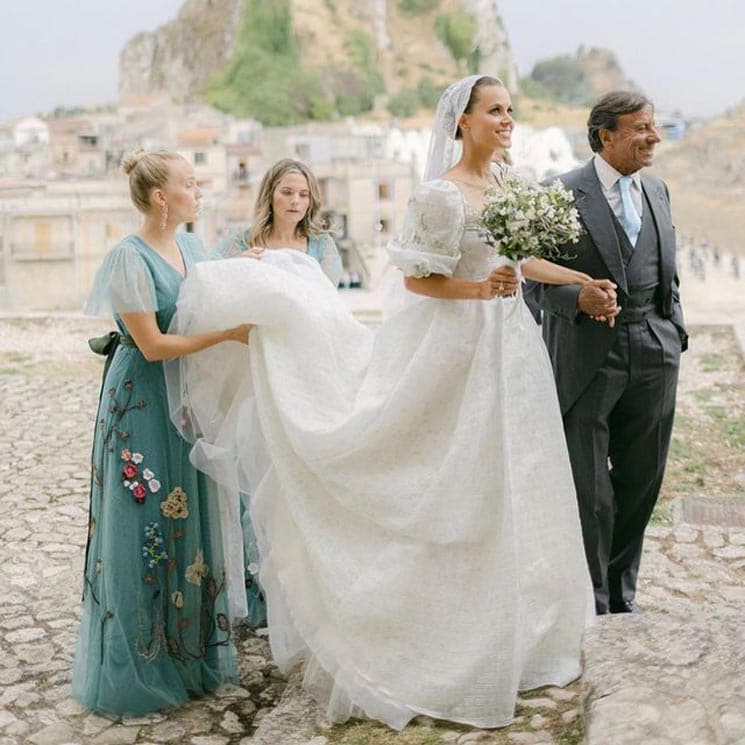 El vestido de novia de Irene Forte, un diseño italiano con bordados muy especiales