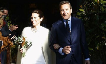 Alejandra Ansón e Ignacio Sampedro a la salida de su boda