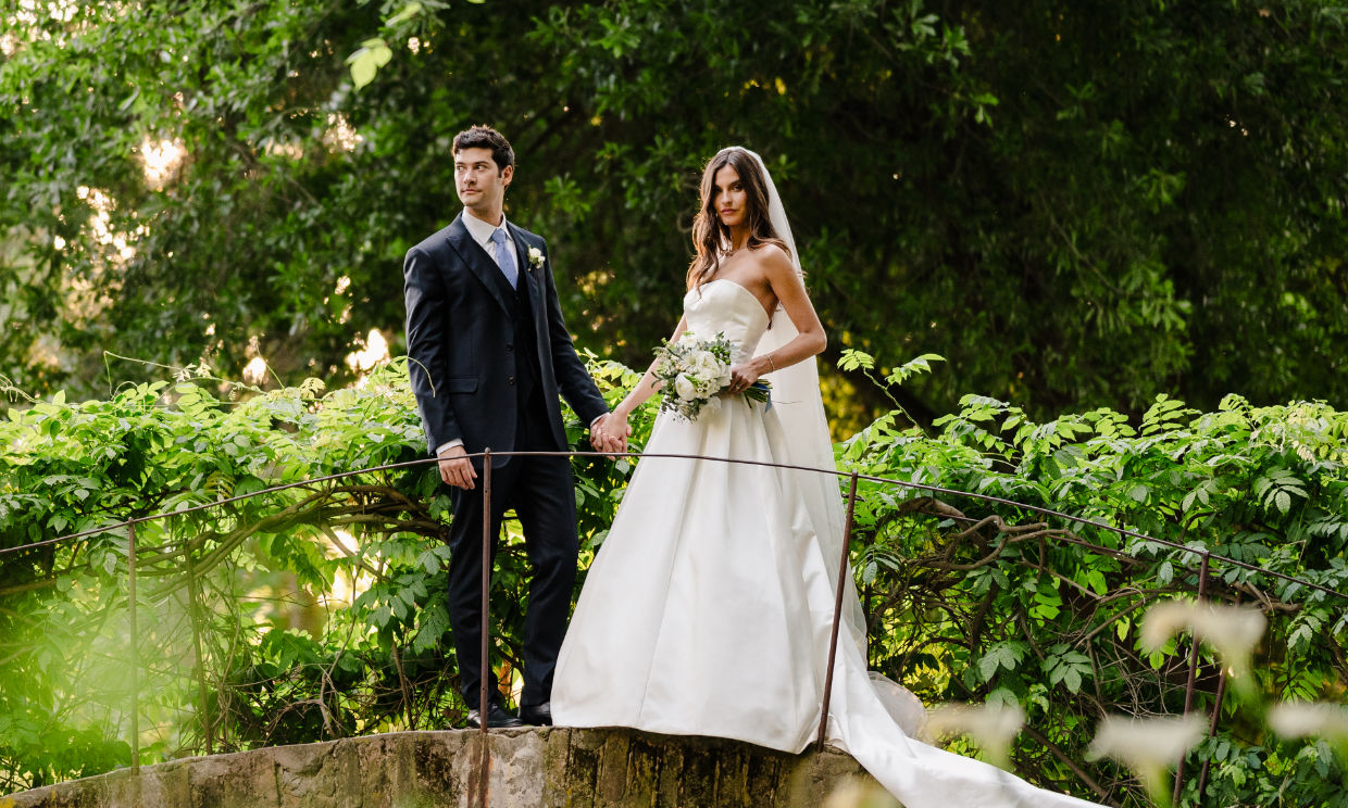 Un vestido sencillo y 'made in Spain' para Gabi, la modelo que se casó en Chile con su gran amor