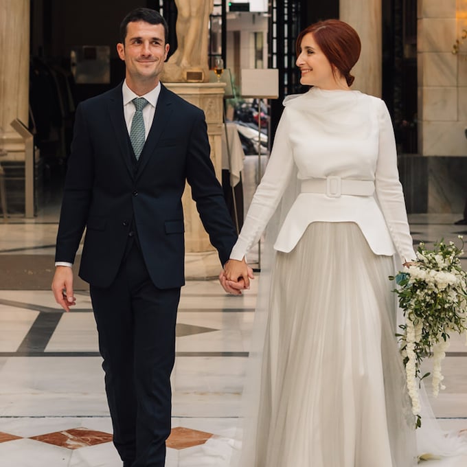 Gala, la novia del vestido de tul que se casó en Murcia y se cortó el pelo en plena boda