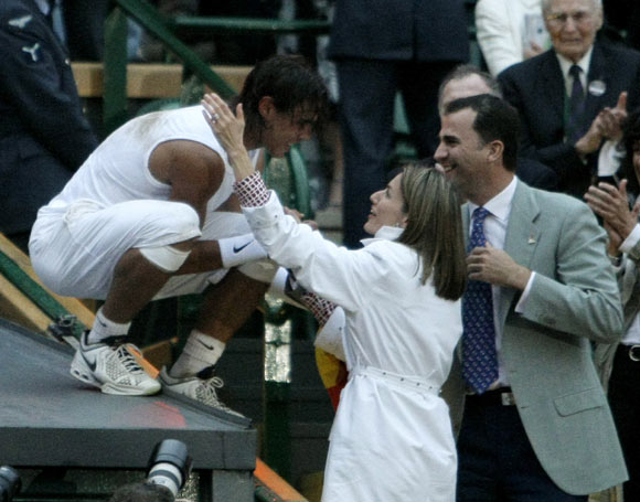 Los Príncipes de Asturias festejan con Rafa Nadal su triunfo en Wimbledon
