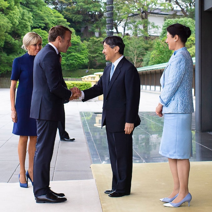 Los emperadores de Japón reciben a Emmanuel Macron y su esposa en el palacio imperial de Tokio