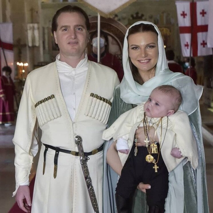 Los príncipes de Georgia, Juan y Kristine de Bagration-Mukhrani, bautizan a su hijo