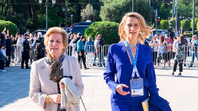Tatiana Blatnik reaparece tras su divorcio con su exsuegra Ana María de Grecia en la Ceremonia de la Llama Olímpica