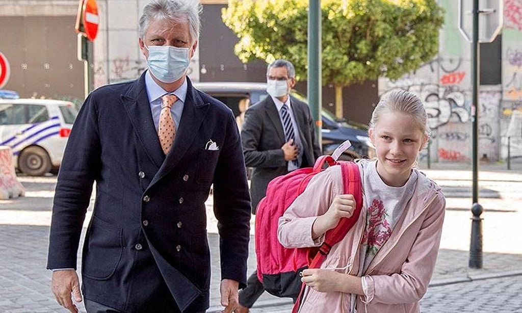 Felipe de Bélgica con su hija Eleonore