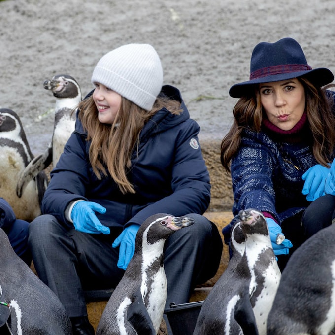 Mary de Dinamarca y sus hijos pequeños, divertido día de excursión ¡rodeados de pingüinos!