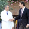 El príncipe Felipe visita a su padre en la clínica barcelonesa en la que se recupera de su operación de pulmón