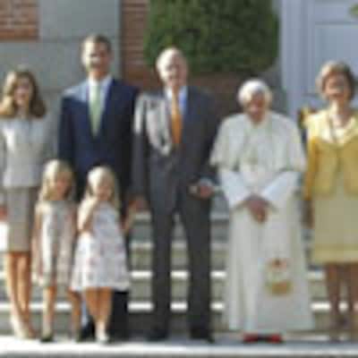 JMJ 2011: La Familia Real recibe a Benedicto XVI en el palacio de la Zarzuela