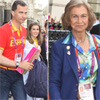 La Reina y los Príncipes de Asturias celebran el triunfo de los deportistas españoles
