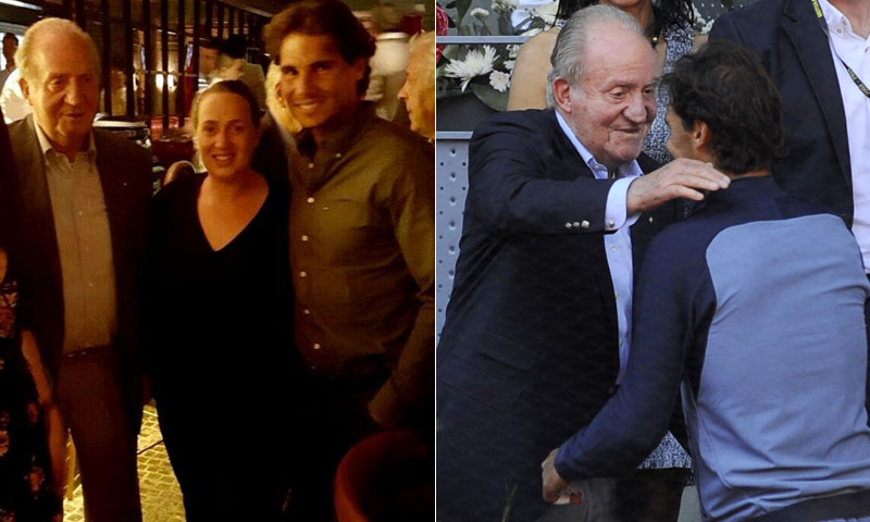 Don Juan Carlos y Rafa Nadal cenaron juntos en el restaurante del tenista