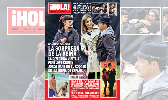 En ¡HOLA!, imágenes exclusivas de la sorpresa de la reina Letizia a los actores de 'La reina de España'