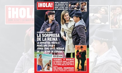 En ¡HOLA!, imágenes exclusivas de la sorpresa de la reina Letizia a los actores de 'La reina de España'