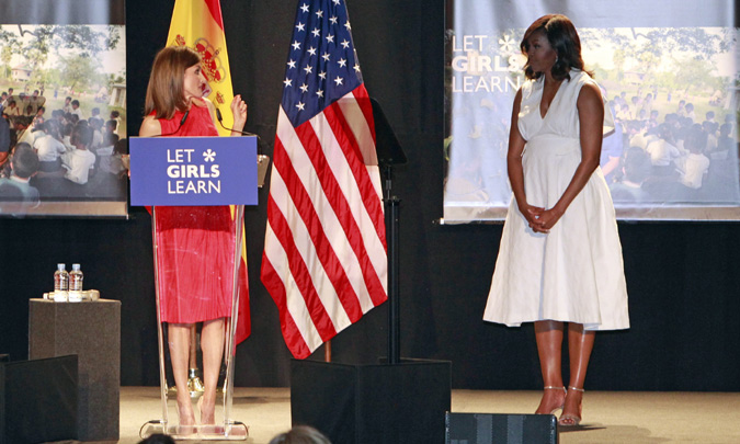 El día que la princesa de Asturias y la infanta Sofía conocieron a Michelle Obama
