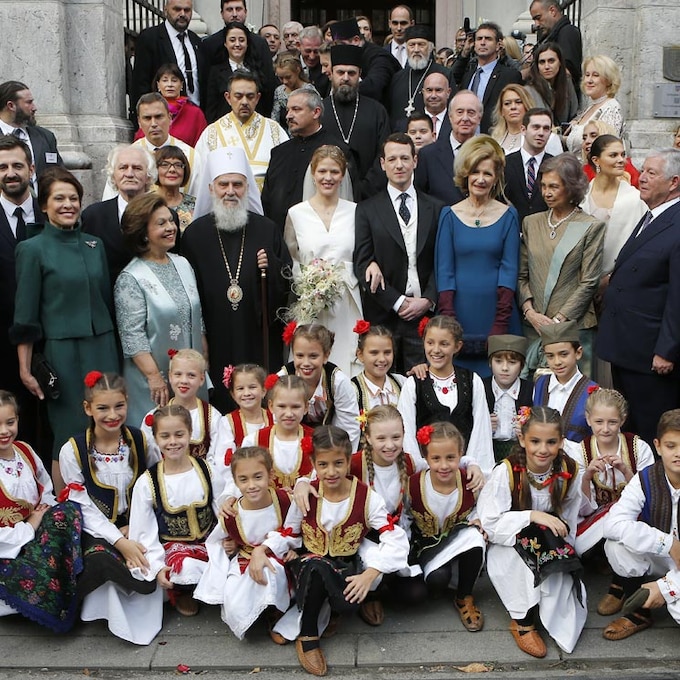 La reina Sofía, en la gran boda real de su ahijado, el príncipe Felipe de Serbia