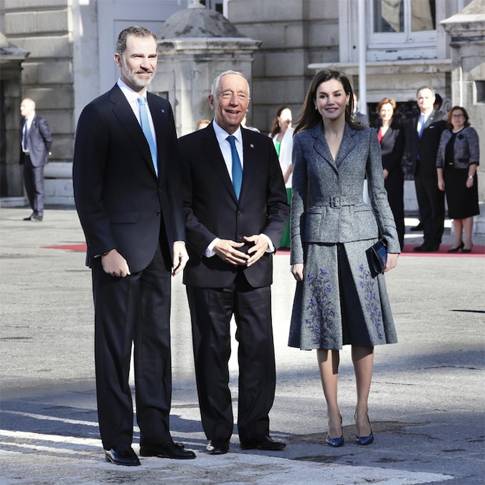 Los Reyes reciben al Presidente de Portugal, que inicia una visita de Estado a España