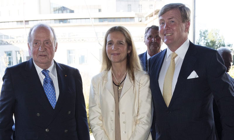 El rey Juan Carlos, la infanta Elena y Guillermo Alejandro de Holanda