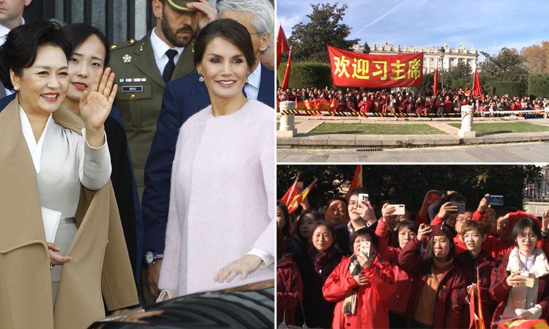La reina Letizia y Peng Liyuan desatan la locura en el Teatro Real