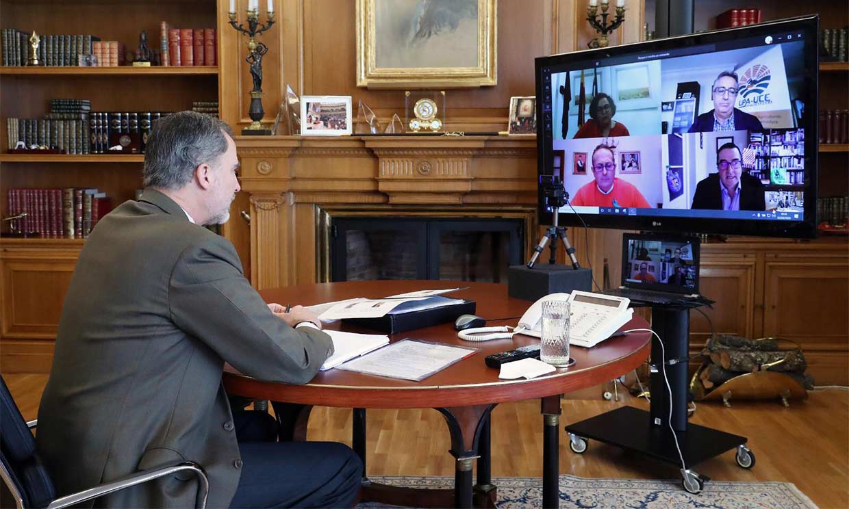 Videoconferencia del Rey Felipe