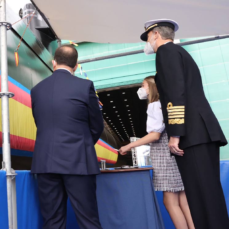 El orgullo del rey Felipe cuando Leonor ha amadrinado el submarino Isaac Peral 