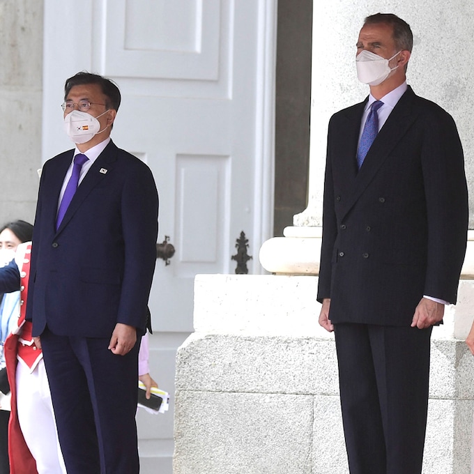 Los Reyes reciben al presidente surcoreano y su esposa en la primera visita de Estado tras la pandemia