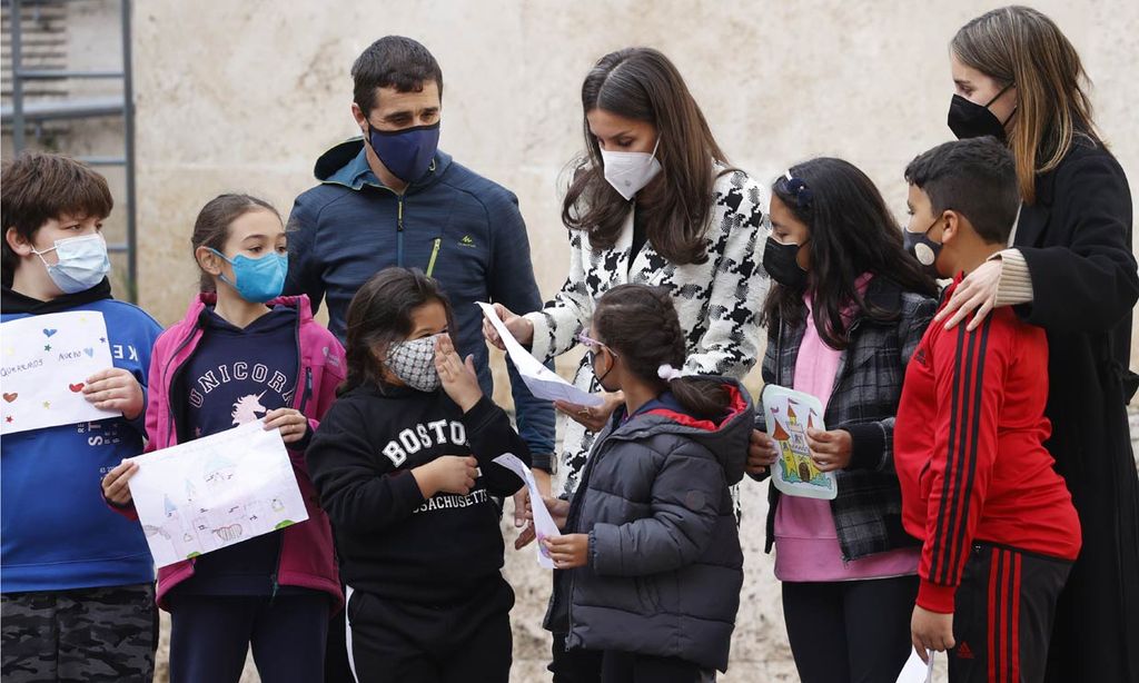 El encuentro de la Reina con los pequeños 'lingüistas' de San Millán de la Cogolla