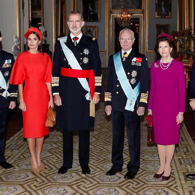 La Familia Real sueca casi al completo da una calurosa bienvenida a los Reyes en el Palacio Real de Estocolmo