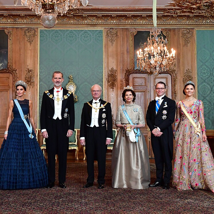 Los Reyes de Suecia ofrecen a los de España una fastuosa cena de gala