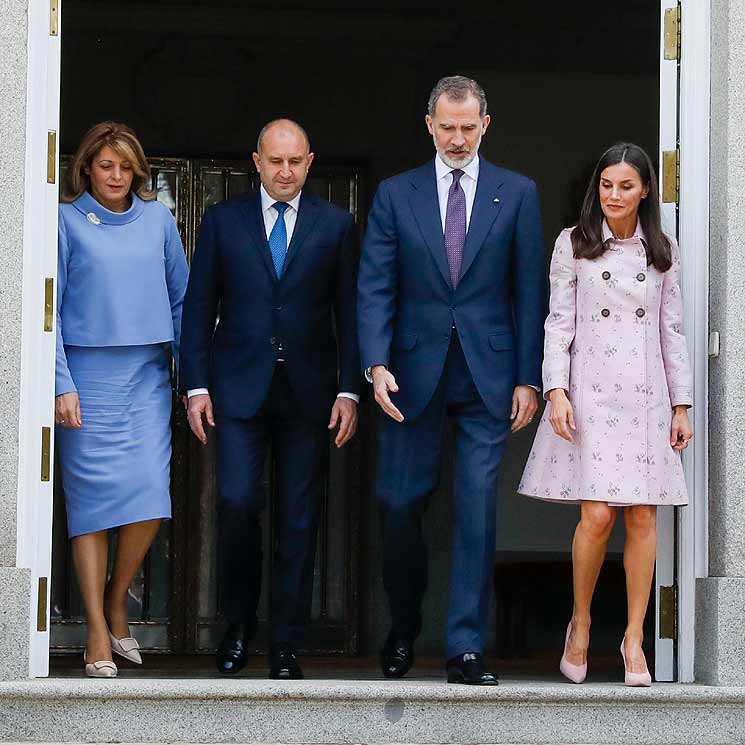 Los Reyes reciben en Zarzuela al presidente de Bulgaria, Rumen Radev, y la primera dama, Desislava Radev