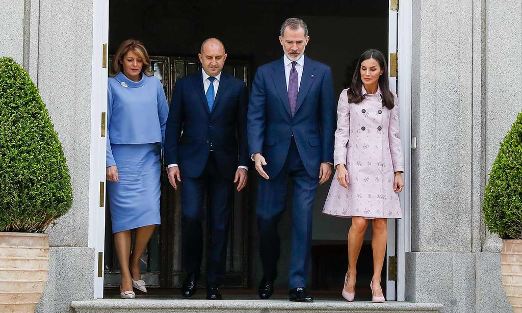 Los Reyes reciben en Zarzuela al presidente de Bulgaria, Rumen Radev, y la primera dama, Desislava Radev
