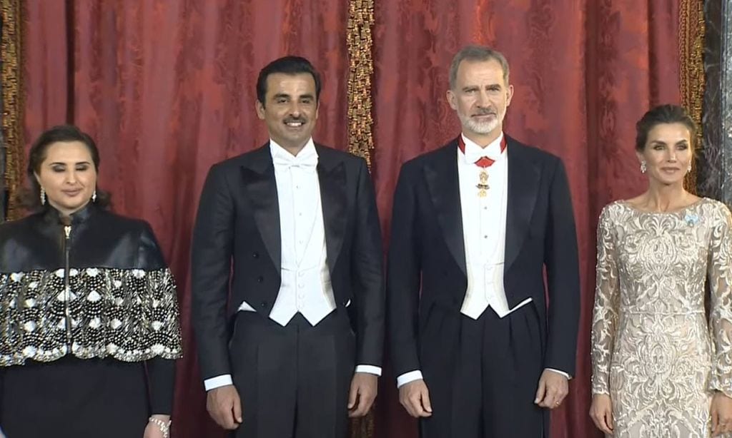 Los reyes Felipe y Letizia, anfitriones en una cena de gala para el emir y la jequesa de Catar