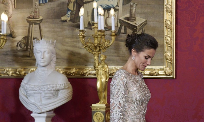 Doña Letizia en una cena de gala en el Palacio Real de Madrid
