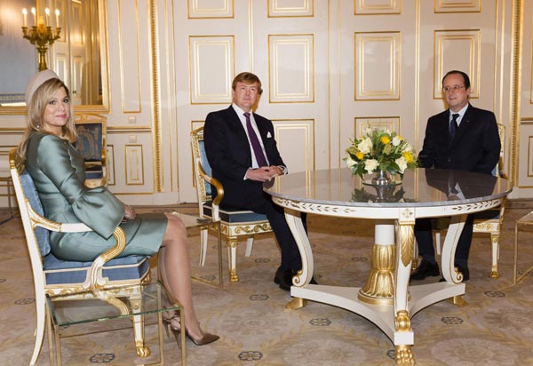 Máxima de Holanda: nuevo derroche de elegancia al recibir al Presidente de Francia