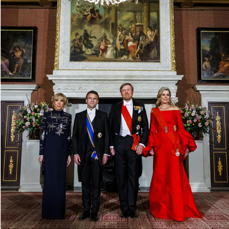 Guillermo y Máxima de Países Bajos, anfitriones del matrimonio Macron en una fastuosa cena de gala