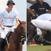El príncipe Harry socorre a un jinete que quedó inconsciente, tras una grave caída en un partido de polo