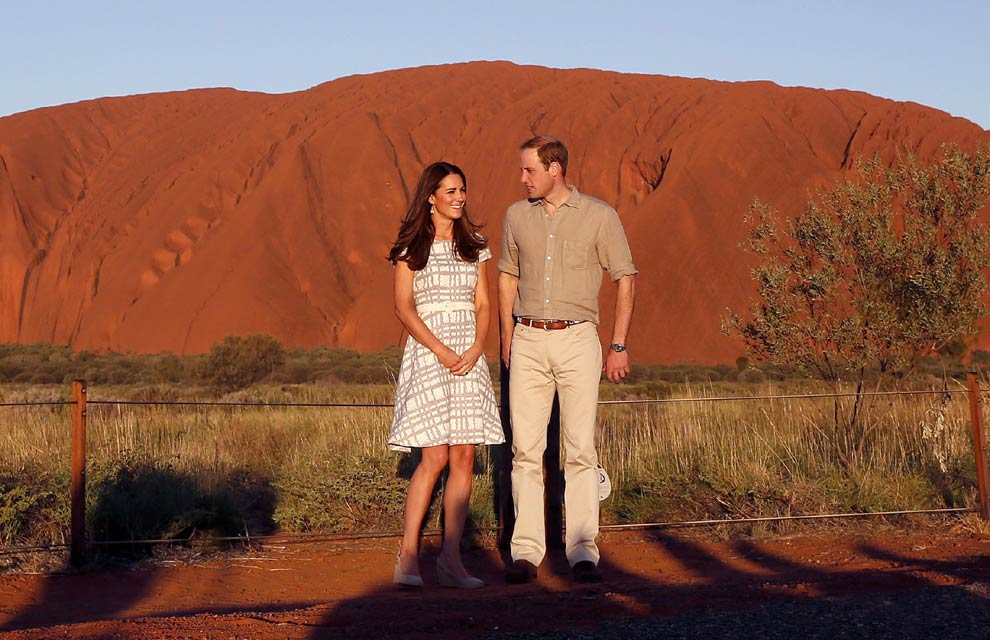 Los Duques de Cambridge, eco de Carlos y Diana de Gales en Uluru