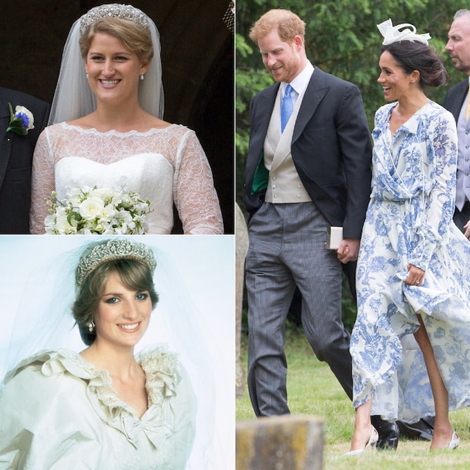 Los duques de Sussex, invitados estrella de la boda en la que volvió a brillar la tiara de Diana