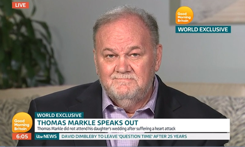 Thomas Markle, padre de Meghan, aviva aún más la polémica con su última entrevista