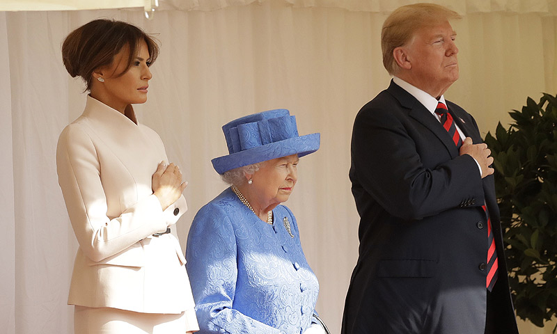 Así ha sido el encuentro de Isabel II con Donald y Melania Trump