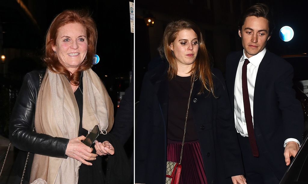 Beatriz de York y su novio, Edoardo Mapelli, disfrutan de la noche londinense con Sarah Ferguson