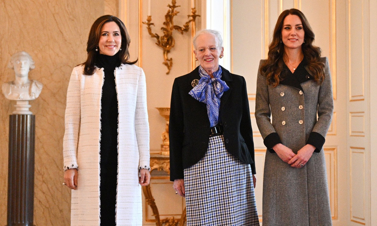 Kate Middleton con la reina Margarita y la princesa Mary de Dinamarca