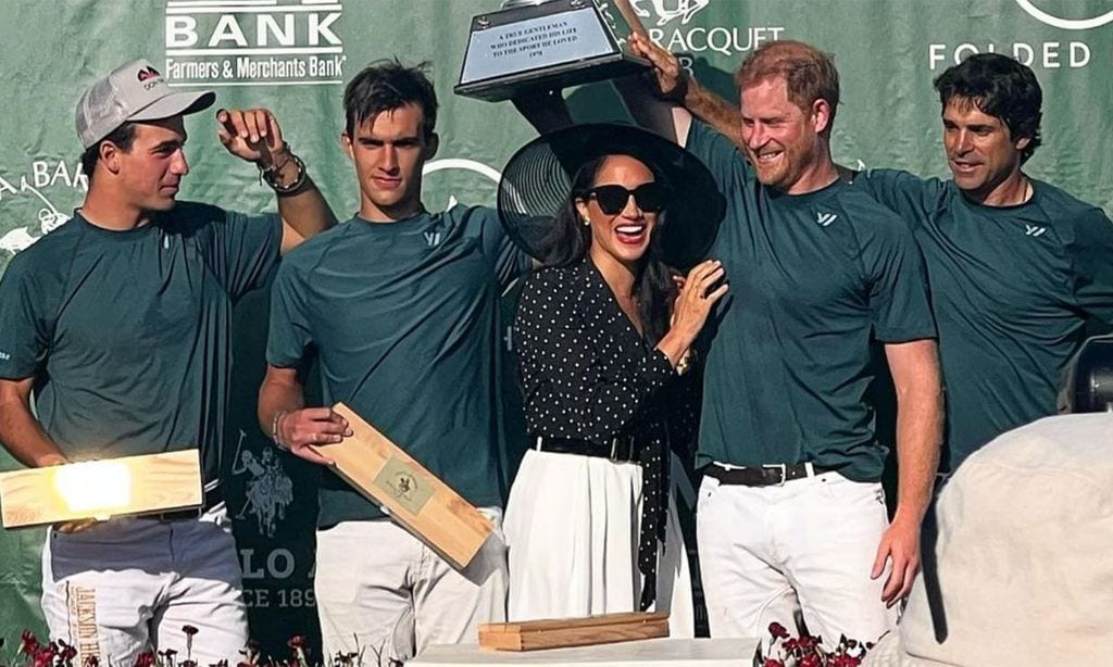 El príncipe Harry y Meghan en el polo