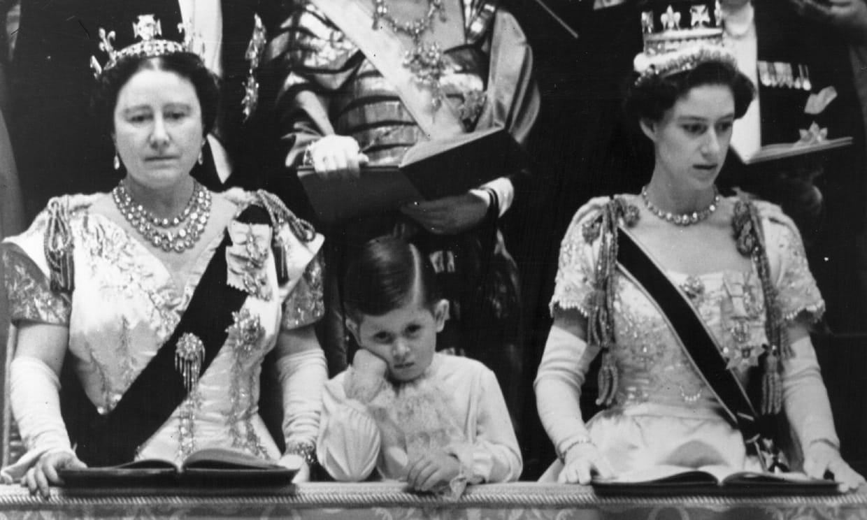 La Reina Madre, la princesa Margarita y Carlos de Inglaterra 