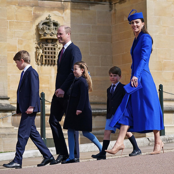 La Familia Real Británica se reúne en la tradicional misa de Pascua en la capilla de San Jorge