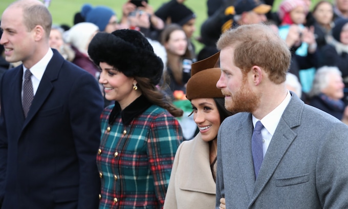 Meghan Markle y el príncipe Harry con el príncipe Guillermo y Kate Middleton 